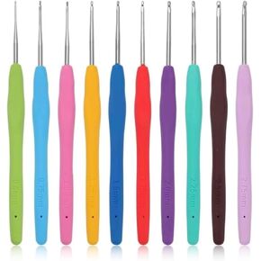Cdrompy 13 Sizes(2mm-10mm) Tunisian Crochet Hooks Set,29 PCS Tunisian Crochet Hooks,Long Crochet Hooks,Afghan Crochet Hooks