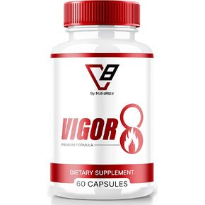 Vigor 8 for Men, Vigor 8 Pills Male Enhancing Formula, Vigor Eight Supplement Capsules Test Boost, Vigor8 Stamina Booster Reviews Horny Goat Weed Tongkat Ali (60 Capsules)