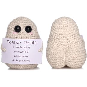 DICHA Positive Potato Crochet-Spreading Joy and Good Vibes - Cute and Funny Emotional Support Gift for Friends Party Decoration Encouragement-Washable with Adorable Buttocks-Yellow
