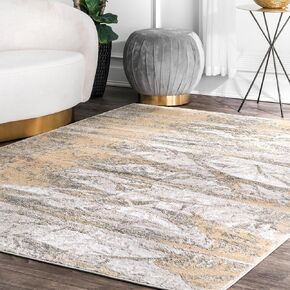 nuLOOM Contemporary Abstract Leora Area Rug, 5x8, Gold