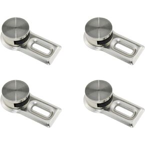 4PCS Glass Mirror Suspension Kit Wall Mounted Metal Mirror Holder Round Bathroom Mirror Holder Silver Solid Round Mirror Clip for Home Bathroom and Closet and Dresser
