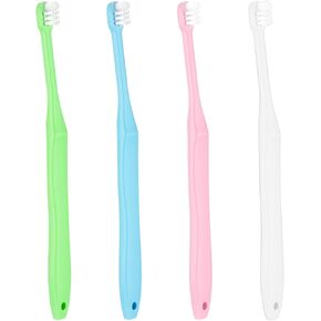 Tuft Toothbrush, 4 Pcs Tiny Small Head End Tapered Toothbrush Soft Gaps Trim Brush for Nursing Orthodontic Gum Toothbrush Single Compact Interdental Interspace Brush for Dental Cleaning