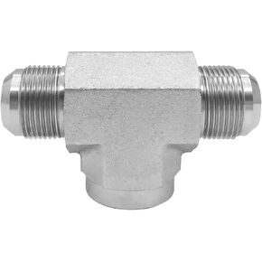 2602-16-16-16 Hydraulic Adapter Fitting 1" Male JIC 37°(1-5/16"-12 SAE) × 1" Male JIC 37°(1-5/16"-12 SAE) × 1" Female (1"-11-1/2 NPTF) Branch Tee Pipe Carbon Steel