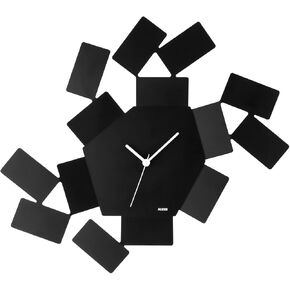Alessi Aleesi MT19 B Stanza Scirocco Wall Clock, 46.00 x 33.50 x 4.00 cm, Black