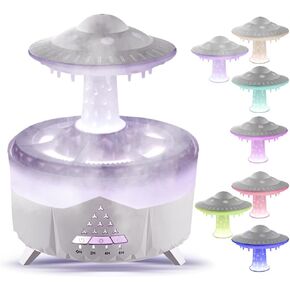 Rain Humidifier, 5 in 1 Ultrasonic Mushroom Aroma Diffuser Rain Cloud Humidifier, Mushroom Rain Drop Colorful Lamp Rain Humidifier Water Drip with Rain Sounds, Relaxing Diffusers for Home Office Spa in Kuwait