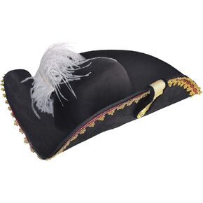 Amscan Black Pirate Captain's Hat - Perfect for Costume Play & Themed Parties
