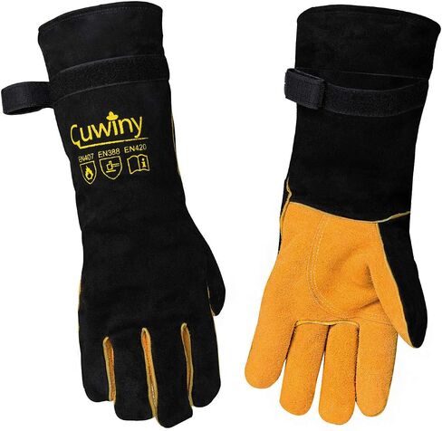 Welding Gloves, 1112°F Heat/Fire Resistant/Leather Forge Gloves, with Kevlar Stitching String, 16 inches Extra Long Sleeve and Fireproof Hook and Loop Tape,fit for Mig/Tig in Saudi Arabia