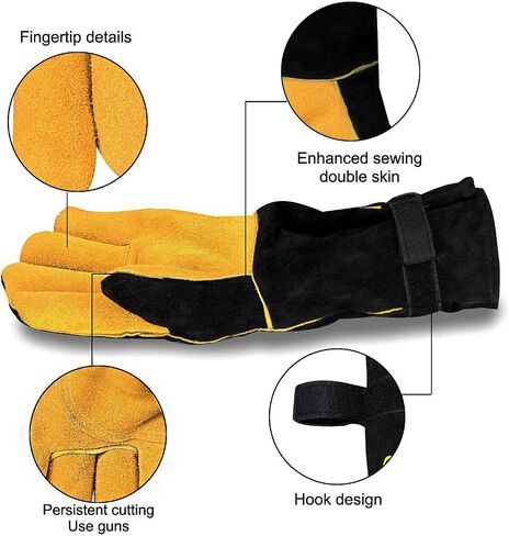 Welding Gloves, 1112°F Heat/Fire Resistant/Leather Forge Gloves, with Kevlar Stitching String, 16 inches Extra Long Sleeve and Fireproof Hook and Loop Tape,fit for Mig/Tig in Saudi Arabia