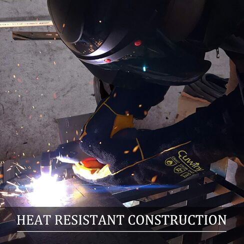 Welding Gloves, 1112°F Heat/Fire Resistant/Leather Forge Gloves, with Kevlar Stitching String, 16 inches Extra Long Sleeve and Fireproof Hook and Loop Tape,fit for Mig/Tig in Saudi Arabia