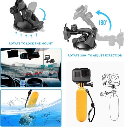 Luxebell Action Camera Accessory Kit for GoPro Hero Black Sliver 10 9 8 7 6 5 4 Session Max Akaso Xiaomi Accessories Tripod Head Chest Bike Mount With Case in Saudi Arabia