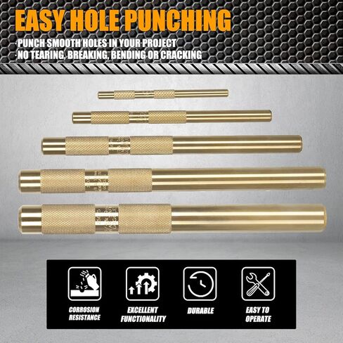 RANSOTO Brass Drift Punch Tool Set with 1/4 Inch 3/8 Inch 1/2 Inch 5/8 Inch 3/4 Inch Brass Punch 5 Piece Replace 67003-MAI 045256670034 in Saudi Arabia