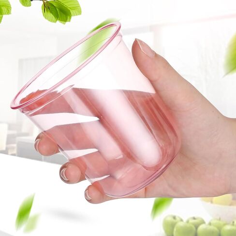 نظارات زجاجية للاستعمال مرة واحدة، 12 أونصة من البلاستيك الكريستالي، كوب شفاف كلاسيكي للحيوانات الأليفة لاجتماعات حفلات الزفاف وأعياد الميلاد وحفلات الكوكتيل وحفلات الكريسماس (وردي، 50 قطعة) in Kuwait