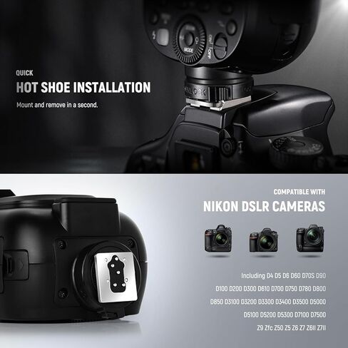 NEEWER Z1-S TTL مجموعة فلاش Speedlite مستديرة الرأس لكاميرا سوني، 76Ws 2.4G 1/8000s HSS Speedlight مع مصباح النمذجة، بطاريتان ليثيوم 2600 مللي أمبير في الساعة وشاحن USB، 480 طلقة طاقة كاملة، إعادة تدوير 1.5 ثانية in Kuwait