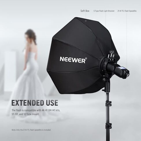 NEEWER Z1-S TTL مجموعة فلاش Speedlite مستديرة الرأس لكاميرا سوني، 76Ws 2.4G 1/8000s HSS Speedlight مع مصباح النمذجة، بطاريتان ليثيوم 2600 مللي أمبير في الساعة وشاحن USB، 480 طلقة طاقة كاملة، إعادة تدوير 1.5 ثانية in Kuwait