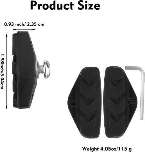 Sibba 2 Pairs Road Brake Pads with Installation Tool Caliper Brake Blocks Professional Caliper Brake Parts Road Bicycle Components Replacement No Noise Skid Universal V-Brake Blocks Sets of 50mm in Saudi Arabia