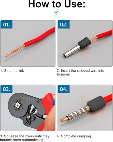 WALFRONT 50Pcs Insulated Ferrule Tube Crimp Terminals EU Cord End Connectors Wire Connector 25 mm² 4 AWG E25?16 in Saudi Arabia
