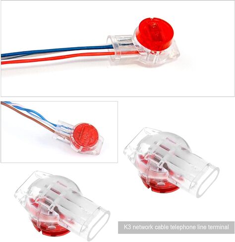 ECSiNG 50PCS UY Connectors K3 Telephone Cable Connectors Waterproof Gel-Filled UY Butt Splice Connectors Jelly Crimp Connectors for Data Cable Phone Wire Joints in Saudi Arabia