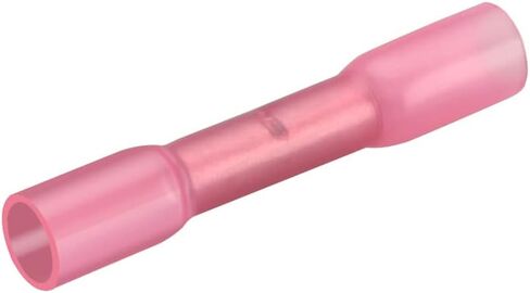 Butt Splice Connector Heat Shrinkable Insulated, BHT1.25, 0.5-1.5mm² (22-16 AWG), Electrical Cable Crimp Tube Sleeving Wrap, Red, 50 Pack in Saudi Arabia