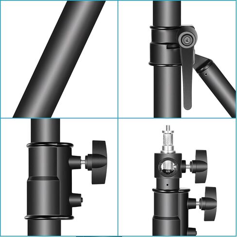 Neewer Wall Mounting Triangle Boom Arm for Ring Light, Monolight, Softbox, Reflector, Umbrella, and Photography Strobe Light, Support 180 Degree Rotation, Max Length 4.3 feet/130cm (Black) in Saudi Arabia