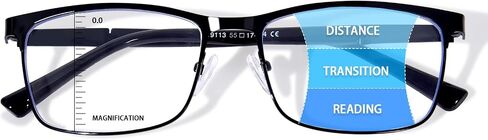 Progressive Reading Glasses for Women Men, Metal Frame No Line Multifocal Blue Light Blocking Readers in Saudi Arabia
