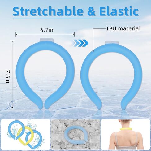 Neck Cooling Tube Wearable Cooling Neck Wrap, Quick Cooling Without Frostbite, Reusable Neck Cooler Suitable for Outdoor Indoor, Relief for Hot Flashes and Summer in Saudi Arabia
