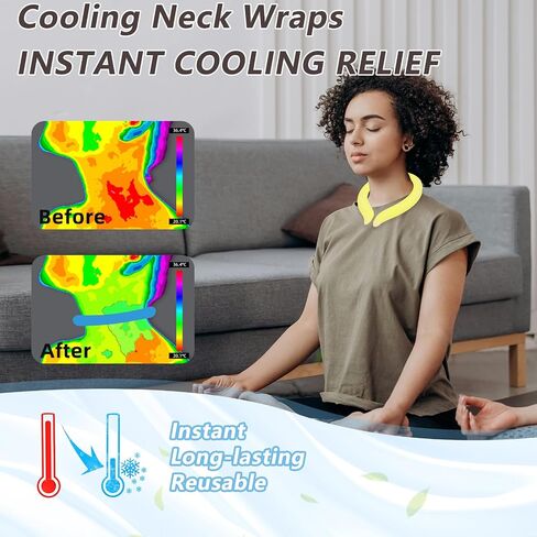 Neck Cooling Tube Wearable Cooling Neck Wrap, Quick Cooling Without Frostbite, Reusable Neck Cooler Suitable for Outdoor Indoor, Relief for Hot Flashes and Summer in Saudi Arabia