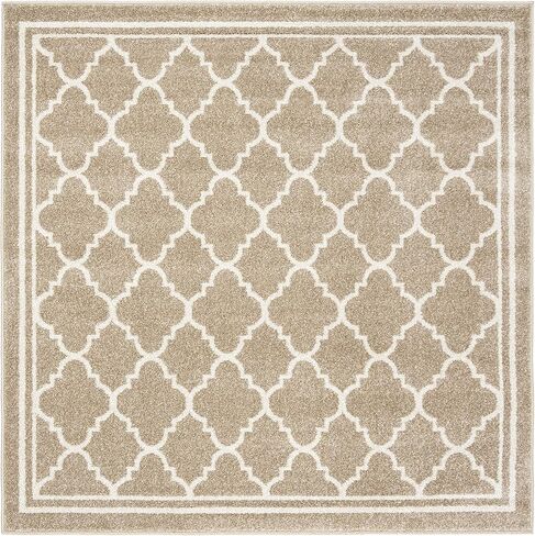 SAFAVIEH Amherst Collection 3' Square Wheat/Beige AMT422S Moroccan Trellis Non-Shedding Living Room Bedroom Area Rug in Saudi Arabia