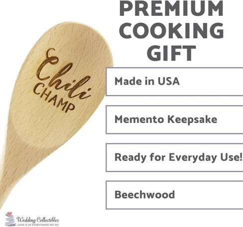 Engraved 14in Chili Champ Wood Spoon Prize (1 Spoon) - Chili Cook Off Trophy in Saudi Arabia