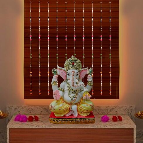 SATVIK Set of 10 Traditional Handmade Decorative Door Wall Hanging Backdrop Latkan for Diwali Toran Bandhanwar Door Valance Vibrant Multicolored for Home Entrance Festive Decor & Gifts in Saudi Arabia