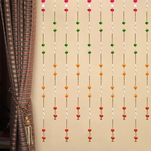 SATVIK Set of 10 Traditional Handmade Decorative Door Wall Hanging Backdrop Latkan for Diwali Toran Bandhanwar Door Valance Vibrant Multicolored for Home Entrance Festive Decor & Gifts in Saudi Arabia