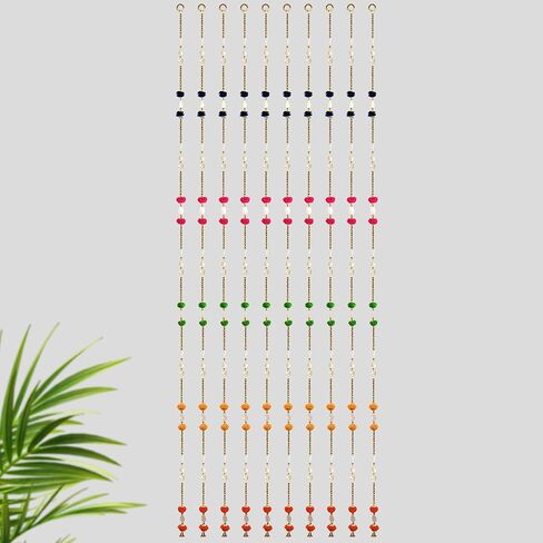 SATVIK Set of 10 Traditional Handmade Decorative Door Wall Hanging Backdrop Latkan for Diwali Toran Bandhanwar Door Valance Vibrant Multicolored for Home Entrance Festive Decor & Gifts in Saudi Arabia