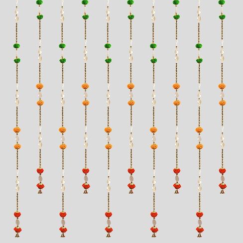 SATVIK Set of 10 Traditional Handmade Decorative Door Wall Hanging Backdrop Latkan for Diwali Toran Bandhanwar Door Valance Vibrant Multicolored for Home Entrance Festive Decor & Gifts in Saudi Arabia