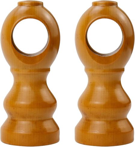 Crapyt 2 PCS Wood Curtain Rod Bracket Curtain Rod Holders Wooden for Living Room, Bedroom, Dining Room 1.97"×4.53" Log Color Curtain Rod Bracket in Saudi Arabia