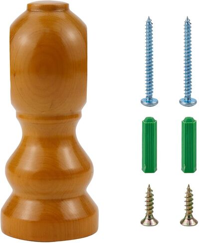 Crapyt 2 PCS Wood Curtain Rod Bracket Curtain Rod Holders Wooden for Living Room, Bedroom, Dining Room 1.97"×4.53" Log Color Curtain Rod Bracket in Saudi Arabia
