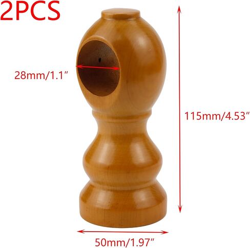 Crapyt 2 PCS Wood Curtain Rod Bracket Curtain Rod Holders Wooden for Living Room, Bedroom, Dining Room 1.97"×4.53" Log Color Curtain Rod Bracket in Saudi Arabia