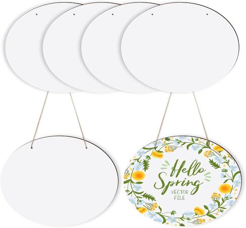 11.8" x 9" x 1/8" Sublimation Hardboard Door Sign Blanks,MDF Wall Hanging Home Decor Door Hanger Blanks, Sublimation Wood Door Sign Welcome Sign for Front Door, Porch, Farmhouse, Oval 6pcs in Saudi Arabia