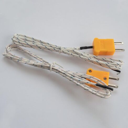 MECCANIXITY 2pcs K Type Thermocouple with Plug, Meter Temperature Sensor Probe 0 to 600°C(32 to 1112°F) Stainless Steel, 5x100mm 6.6ft Wire in Saudi Arabia