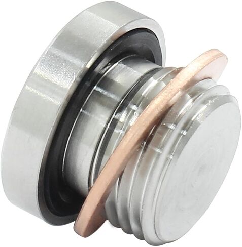 Hordion 2Pcs M18 x 1.5 Inner Hex Head Pipe Plug Socket 304 Stainless Steel Plug with Copper Washer in Kuwait