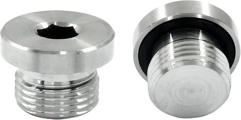 Hordion 2Pcs M18 x 1.5 Inner Hex Head Pipe Plug Socket 304 Stainless Steel Plug with Copper Washer in Kuwait