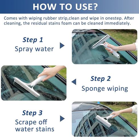 عبوتان من ممسحة دش متعددة الأغراض لباب زجاجي للاستحمام - مع رذاذ وغسالة وممسحة و3 وظائف في 1، أداة تنظيف منزلية مثالية للحمام والنوافذ والمرآة وجدار البلاط والسيارة in Kuwait