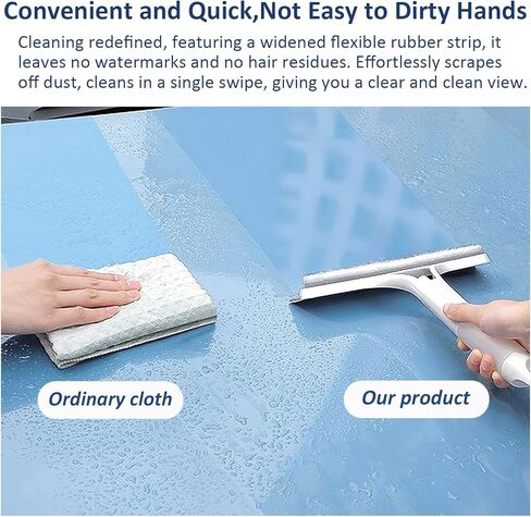 عبوتان من ممسحة دش متعددة الأغراض لباب زجاجي للاستحمام - مع رذاذ وغسالة وممسحة و3 وظائف في 1، أداة تنظيف منزلية مثالية للحمام والنوافذ والمرآة وجدار البلاط والسيارة in Kuwait