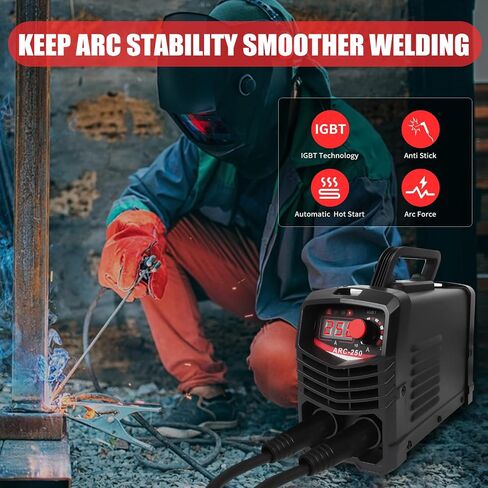 Arc Welder 110V 250 Amp Portable Mini Stick Welder, LED Display Digital Inverter IGBT Welding Machine, MMA Welder with Hot Start, Arc force,Anti-Stick in Saudi Arabia