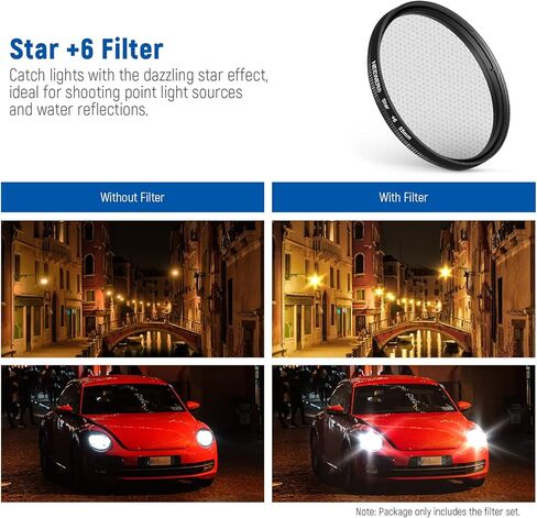 NEEWER 52mm Lens Filter Kit with Phone Lens Clip, CPL, ND32, 6 Point Star Filter, Graduated Filters (4 Colors), Compatible with iPhone 15 14 Pro Max 13 12 11 & Canon Nikon Sony Cameras in Saudi Arabia