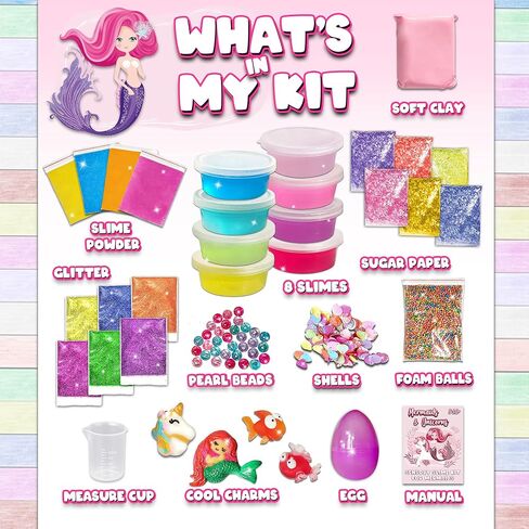 Mini Unicorn & Mermaid Slime Kit for Girl and Boys Premade Slime Kit Butter, Fluffy, Clear, Glitter Slime with Many Charms and Add-inns in Saudi Arabia
