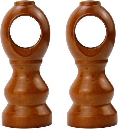 Crapyt 2 PCS Wood Curtain Rod Bracket Curtain Rod Holders Wooden for Living Room, Bedroom, Dining Room 1.97"×4.53" Log Color Curtain Rod Bracket in Saudi Arabia