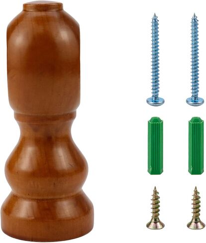 Crapyt 2 PCS Wood Curtain Rod Bracket Curtain Rod Holders Wooden for Living Room, Bedroom, Dining Room 1.97"×4.53" Log Color Curtain Rod Bracket in Saudi Arabia
