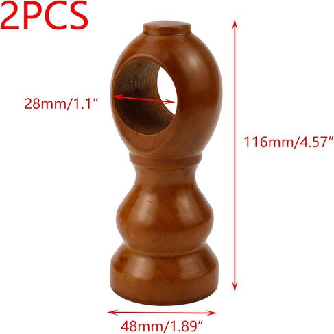 Crapyt 2 PCS Wood Curtain Rod Bracket Curtain Rod Holders Wooden for Living Room, Bedroom, Dining Room 1.97"×4.53" Log Color Curtain Rod Bracket in Saudi Arabia