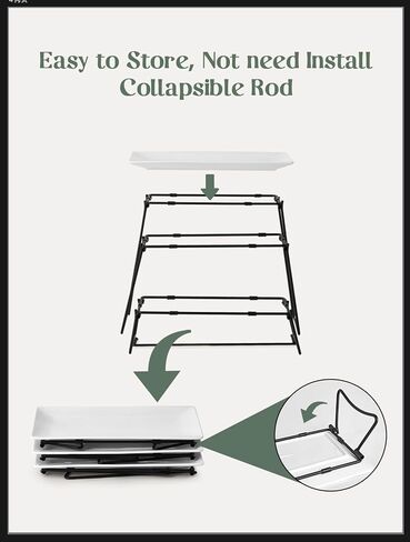 DOWAN 3 طبقات تقديم صواني الوقوف لحفلة عيد الشكر، مجموعة عرض طاولة الحلوى القابلة للطي، أطباق تقديم البورسلين للطعام والحلوى والكب كيك والوجبات الخفيفة والمقبلات والفواكه، 12 بوصة، أبيض in Kuwait