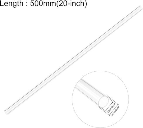 uxcell Clear Rigid Acrylic Pipe 13mm(1/2") ID x 15mm OD x 0.5m(20") Round Tube Tubing in Saudi Arabia