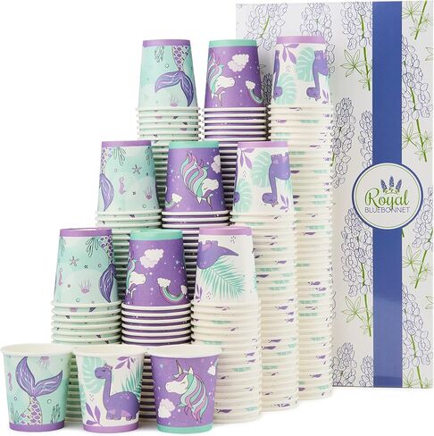 أكواب غسول الفم ROYAL BLUEBONNET سعة 3 أونصة - 300 كوب صغير أرجواني، أكواب حمام للأطفال للاستعمال مرة واحدة، أكواب شطف الفم، أكواب وجبات خفيفة صغيرة على شكل حورية البحر لأعياد الميلاد، أكواب حمام ورقية، أكواب ورقية صغيرة للحمام in Saudi Arabia